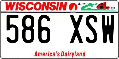 WI license plate 586XSW