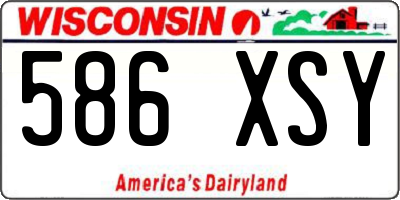 WI license plate 586XSY