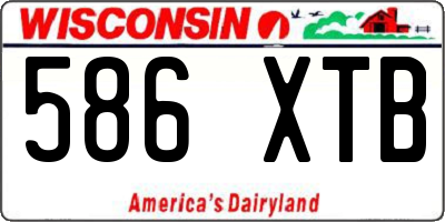WI license plate 586XTB