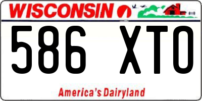WI license plate 586XTO