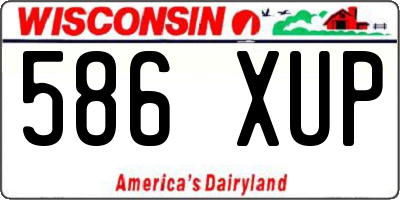 WI license plate 586XUP