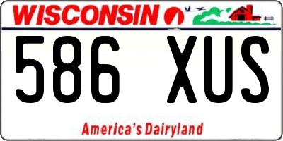 WI license plate 586XUS