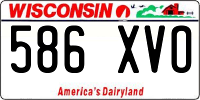 WI license plate 586XVO