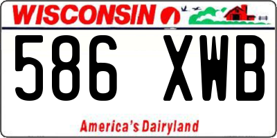WI license plate 586XWB