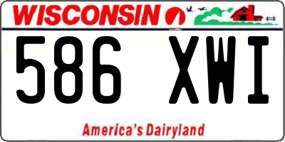 WI license plate 586XWI