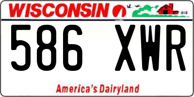 WI license plate 586XWR
