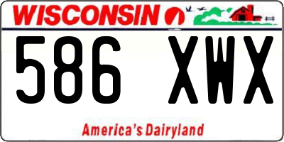 WI license plate 586XWX