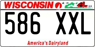 WI license plate 586XXL