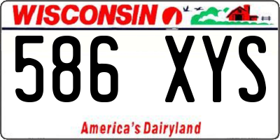 WI license plate 586XYS
