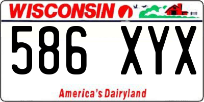 WI license plate 586XYX