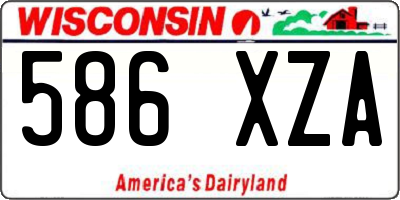 WI license plate 586XZA