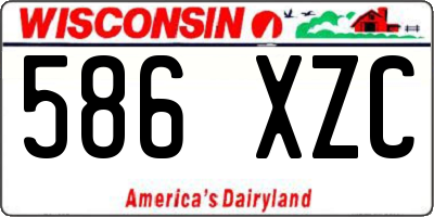 WI license plate 586XZC