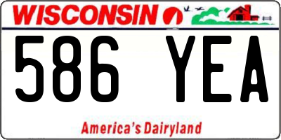 WI license plate 586YEA