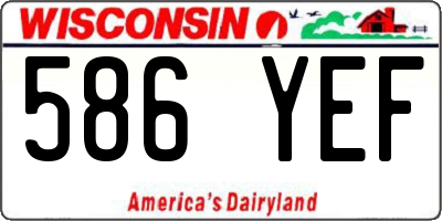 WI license plate 586YEF