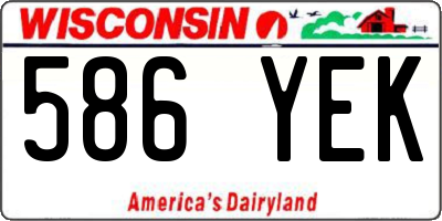 WI license plate 586YEK