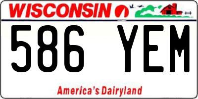 WI license plate 586YEM