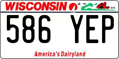 WI license plate 586YEP