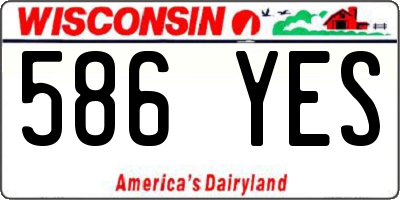 WI license plate 586YES