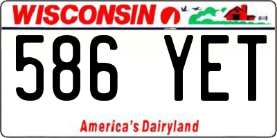 WI license plate 586YET