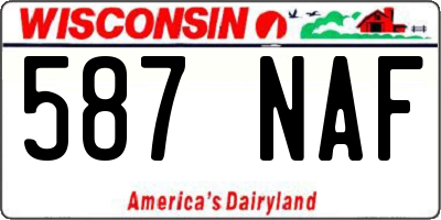 WI license plate 587NAF