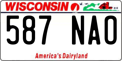 WI license plate 587NAO