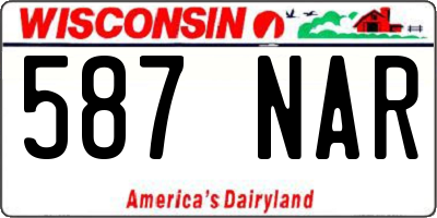 WI license plate 587NAR