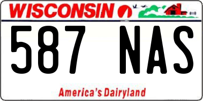WI license plate 587NAS