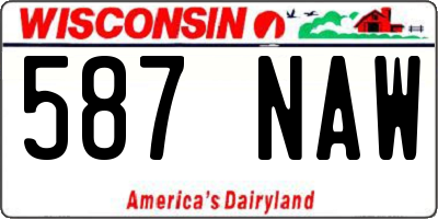 WI license plate 587NAW