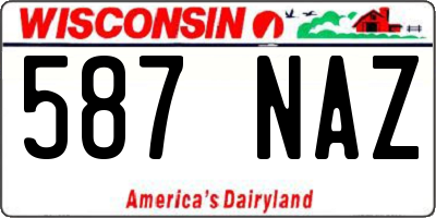 WI license plate 587NAZ