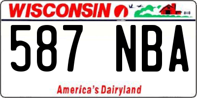 WI license plate 587NBA