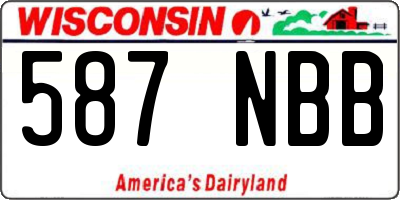 WI license plate 587NBB