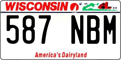WI license plate 587NBM