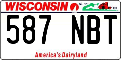 WI license plate 587NBT