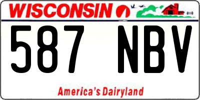 WI license plate 587NBV