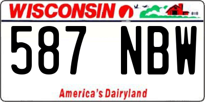 WI license plate 587NBW