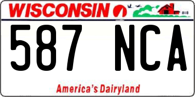 WI license plate 587NCA