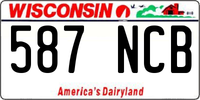 WI license plate 587NCB