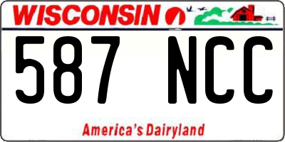 WI license plate 587NCC
