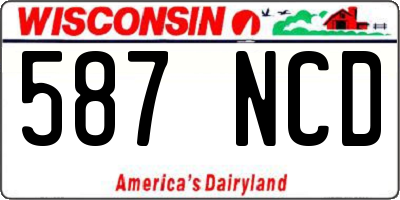 WI license plate 587NCD