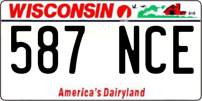 WI license plate 587NCE
