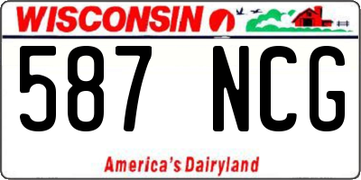 WI license plate 587NCG