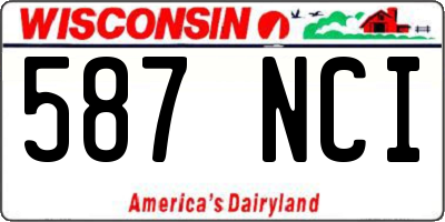 WI license plate 587NCI