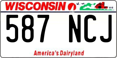 WI license plate 587NCJ