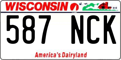 WI license plate 587NCK