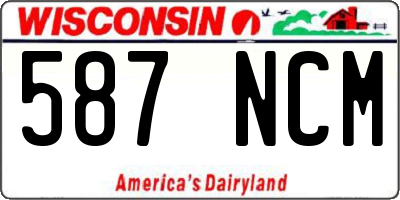 WI license plate 587NCM