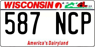 WI license plate 587NCP