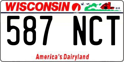 WI license plate 587NCT
