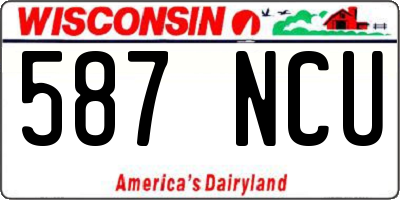 WI license plate 587NCU