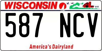 WI license plate 587NCV