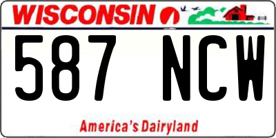 WI license plate 587NCW
